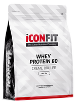 ICONFIT Whey Protein 80 – krembriulė skonio milteliai, 1000 g