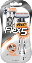 BIC Flex 5 – 3 vienkartiniai vyriški skustuvai