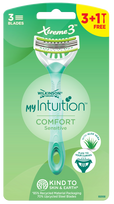 WILKINSON SWORD Myintuition Xtreme3 Comfort – moteriški vienkartiniai skustuvai, 4 vnt.