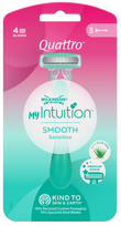 WILKINSON SWORD Quattro For Women Sensitive Comfort, 3 vienkartiniai skustuvai