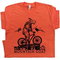 Mountain Bike T Shirt Funny Biking Goat Bicycle Men Women Vintage Witty Graphic Unisex T-Shirt XXXXL red
