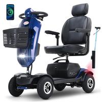 SWEETRICH MAX PLUS Senjorų mobilumo paspirtukas 20AH baterija 25KM nuotolis 300W variklis 9 colių pneumatinės padangos 136KG maksimali apkrova mėlyna