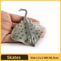 Manta Ray Skates Figurine - Realistic Sea Creature Figure - Instructive Toy designed for Boys Girls plus Children Ages 3 gray