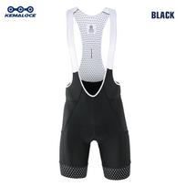 KEMALOCE Men Cycling Bib Shorts Solid Blue&Black 5D Gel Pad Mountain Bike Shorts High End Outdoor Breathable Bike Tight Knicker 2XS white