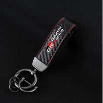 Anglies pluošto odiniai Automobilio raktų pakabukai Toyota GR Sport Gazoo Racing Yaris 86 Corolla Hilux Supra C-HR Aksesuarai EZ0 black