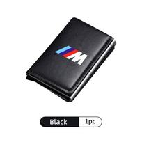 For BMW Car Leather Pop Up Wallet RFID Blocking Metal Double Card Case Performance X1 X3 X5 E39 E46 E90 F20 E60 F30 M3 M5 fxhk04 black