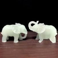 Set of Feng Shui Elephant Ornaments for Wealth Attraction - Decorative Accents for Living Room, Entryway, or Wine Cabinet; Perfect Housewarming Gift 18*11*12-17 cm, Base height approx. 3 cm white