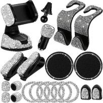 20 vnt. Automobilių aksesuarų komplektas moterims Interjeras Mielas rinkinys Pink Bling, skirtas Volvo XC90 XC60 Honda Toyota Nissan BMW Benz Universalas balta
