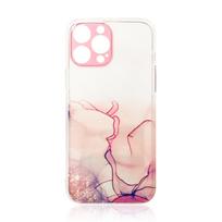 Skaidrus marmurinis dėklas iPhone 12 Pro – rožinis