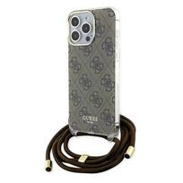 Guess dėklas su dirželiu iPhone 15 Pro – rudas