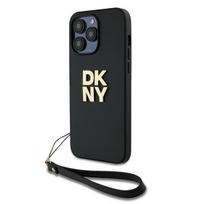 DKNY dėklas iPhone 14 Pro Max su dirželiu – juodas