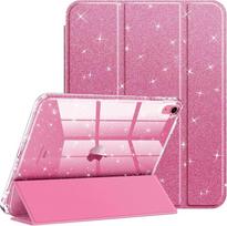 For iPad 11th 12th A19 Case 10th Gen With Pencil Holder Funda iPad Air 11 13 M4 pro 11 12.9 4 5 10.9 10.2 Smart Glittering Cover iPad Air 11 M2 M3 rožinė