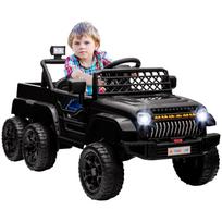 Children's electric car electric buggy for children 2 motors 12 V 3 speeds rear trailer 122L x 62.5W x 65H cm black 122 x 62.5 x 65 cm