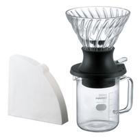 HARIO Switch Immersion Dripper & Server Set SSD-5012-B, Black, 200mL Brew, Heatproof Glass, Made in Japan, 40 Paper Filters Included