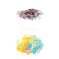 100Pcs Calabash Safety Pins and 120pcs Plastic Knitting Stitch Markers Ring gray