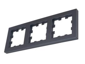 3 kištukinių lizdų ir jungiklių rėmas - Visio S55 - Antracitas - CUBIC