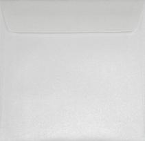 Dekoratyviniai metalizuoti kvadratiniai vokai, "Sirio Pearl", K4 17x17 Ice White 25 vnt. 125g