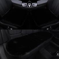 Žieminis pliušinis automobilio sėdynės pagalvėlės trijų dalių komplektas be atlošo, šiltas trumpo pliušo vienos sėdynės neslystantis pliušinis pagalvėlė, skirta reksų triušiams brown