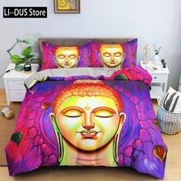 Mandala  Buddha Bedding Set Mandala Quilt Cover Duvet Cover Set Luxury Bed Sets Bohemian Buddhist Souvenir Bedroom Decorations 135x200cm purple