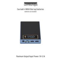 Magnetic Detachable 4-Section Solderless 18650 Battery DIY Power Bank Kit black