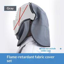 1 Set Welded Helmet Cover And Helmet Bib With Press Fit Seal Welded Accessories To Protect Neck gray