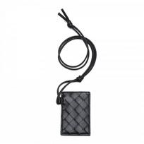 Woven Neck Strap ID Card Holder Men Women Lightweight PU Badge Case Daily Wear Accessory 7 x 10.5 x 0.5 cm bordinė