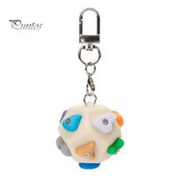 Unique Dodecahedron Accessory 3D Printed Rock Climbing Keychain with Mini Bouldering Hold, Sport Style Gear Key Ring, Bag Charm for Backpacks A white