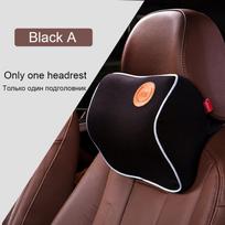 Car Seat Neck Headrest Pillow Cushion Comfort Breathable Memory Foam Pad Back Support Lumbar Protector Universal Car Beige Headrest brown