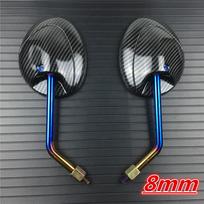 2Pcs/Pair Motorcycle Mirror Scooter E-Bike Rearview Mirrors Electrombile Back Side Mirror 8mm 10mm Carbon 8mm gray
