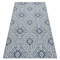 Kilimas sizalio virvelės COLOR 19247/699 Kvadratai Rombai Plytelės Mėlyna