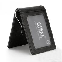 Rfid Men'S Leather Slim Bifold Money Clip Wallet Front Pocket Credit Card Holder
