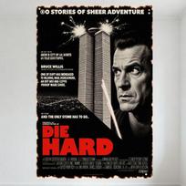 Vintage Die Hard Movie Metal Tin Sign, 60 Stories of Sheer Adventure, Twin Towers Skyscrapers Design, Hollywood Thriller Home Ba 30x40cm(11.8x15.7inch) gray