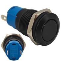 Įjungimo / išjungimo jungiklis, užspaudžiamas mygtukas 12 mm juodas