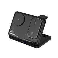 4 in 1 Dual Phone Wireless Charger Stand Magnetic Fast Charging For iPhone 17~12 Samsung S25 Xiaomi Airpods Pro Apple Watch 11~2 balta
