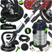 Gipso šlifuoklis su LED apšvietimu ir pramoninis dulkių siurblys Wuber WR-DS-1500, 710 W / 1600 W, 30 l