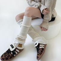 Loose Long Leg Warmers Autumn Winter Knitted Foot Cover Knee High Socks Thigh High Stockings JK Girls Lolita Leg Warmers Sox New 39 armijos žalia spalva