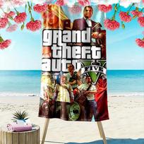 Grand Theft Auto V: Crime Chaos beach towel Beach towel for vacation photos Portable for travel swim seaside quick-drying swim towel 70cmx140cm(27x55inch)