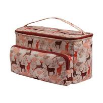 Crochet Supply Bag for Knitting Projects, Carry Bag with Guide Eyelets, Front Pocket and Covered Main Section for Daily Use