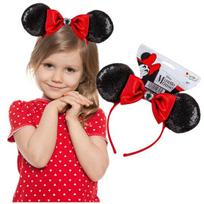 Flizelino plaukų juosta su lankeliu Disney Minnie Mouse, juoda