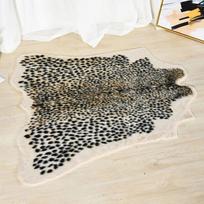 90x110cm Leopardų rašto kilimas Dirbtinės karvės odos kilimas Gyvūnų rašto pliušinis plotinis kilimas svetainės dekoravimui gray