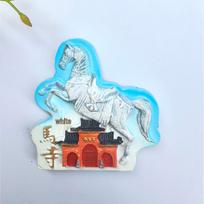 Luoyang Longmen Buddha Magnet and Han Bixie Figurines Collection blue