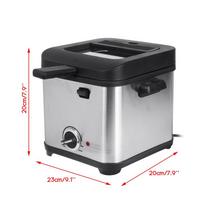 900W 220-240V 1.5L Oven Hot Pot Fried Chicken Grill Adjustable Thermostat Kitchen Cooking Electric Deep Fryer French Frie Frying Machine black