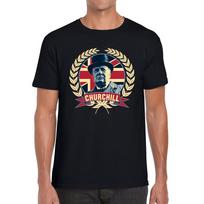 Sir Winston Churchill Prime Minister of the United Kingdom Unisex Mens T Shirt Womens Tops Tees L black