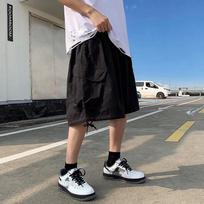 Summer  Retro Large Pocket Work Pants 7-point Men Summer Thin Workwear Wide-leg Loose Over-knee Shorts S