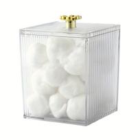 1/2 Pack Qtip Holder Dispenser Clear Bathroom Organizer Jar Cotton Swab/Pad/Ball Holder Container Cosmetics Storage Box white