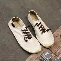 2024 Batai Nauji Vyriški Kanapių Žvejų Kvėpuojantys Espadrilės Plokščiapadžiai Vienspalviai Mokesinai Kasdieniai Batai Vyrams Zapatos De Hombre 39 black