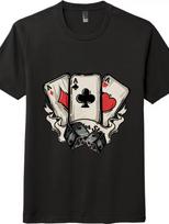 Casino Poker Aces Dice T-Shirt - Vintage Game Unisex Tee 4XL black