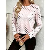 Women's Fashion Casual 3D Print Crew Neck Long Sleeve T-Shirt S gray