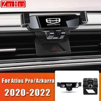Car Styling Mobile Phone Holder For Geely Atlas Pro   Azkarra 2022 Air Vent Mount Gravity Bracket Stand Auto sidabras