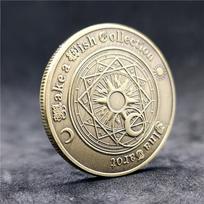 1Pc Golden Tarot Wishing Coin Lucky Coin Gold Plated Coin Sun Moonlight Constellation Commemorative Coin Love Coin beige